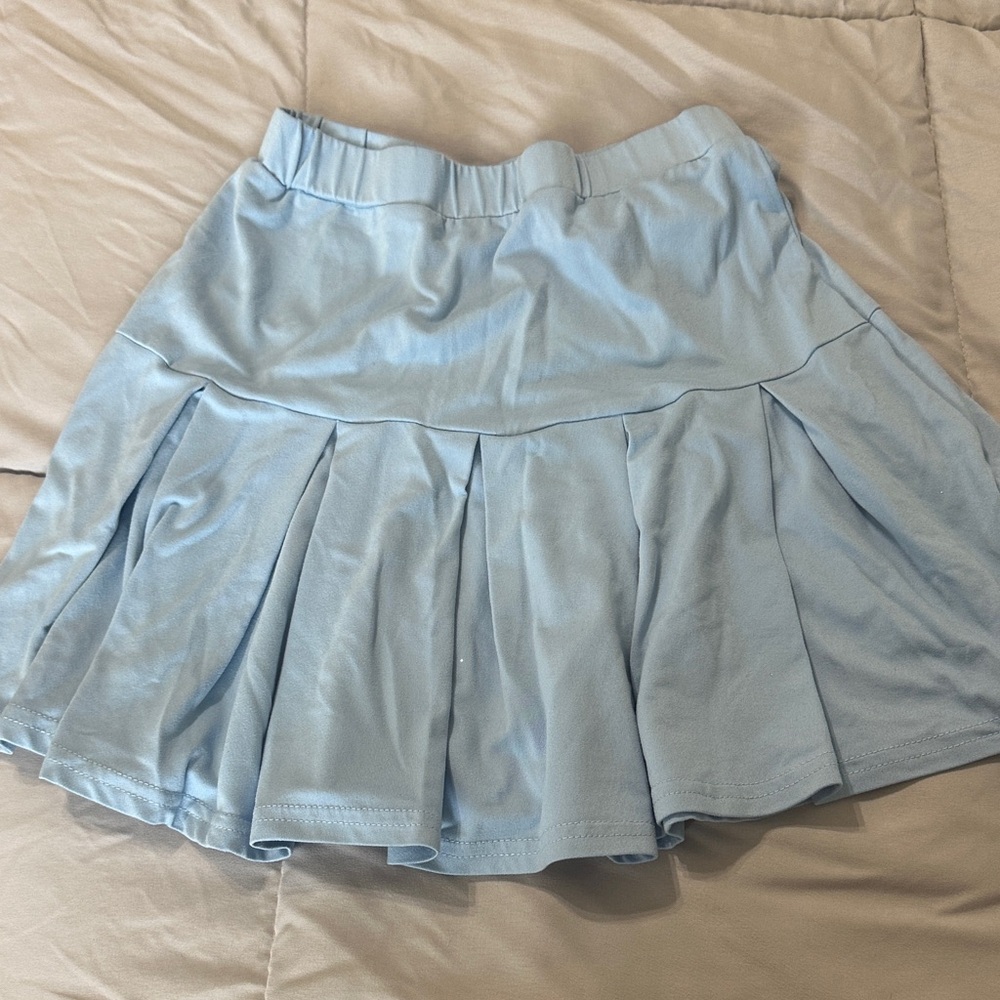 Altar'd State Light Blue Pleated Mini Skirt